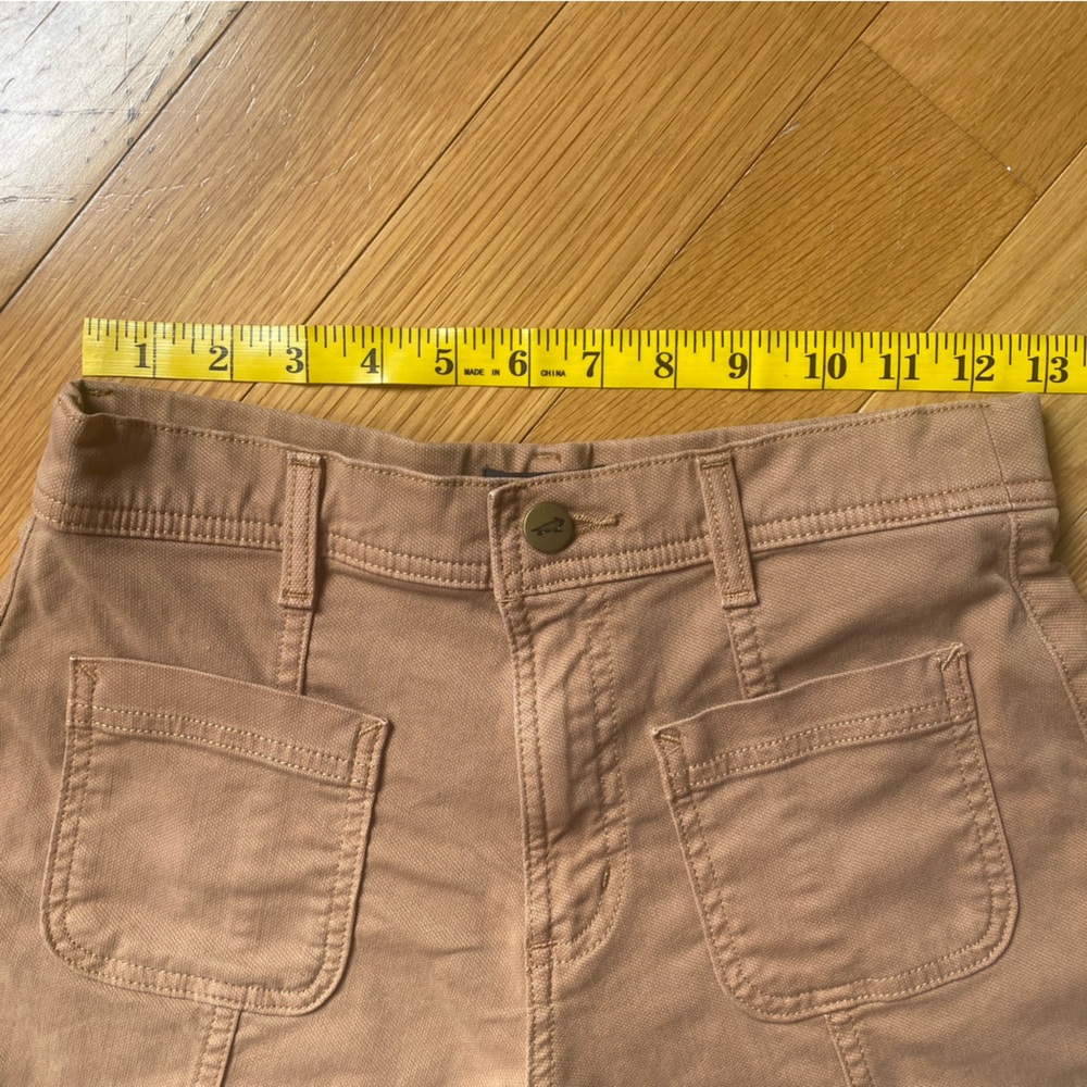 Toad&Co Utility High Rise Shorts Organic Cotton Tencel Beige Size 2 Pockets - Picture 3 of 8